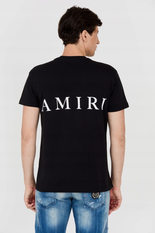 AMIRI Men's black T-shirt with logo on back