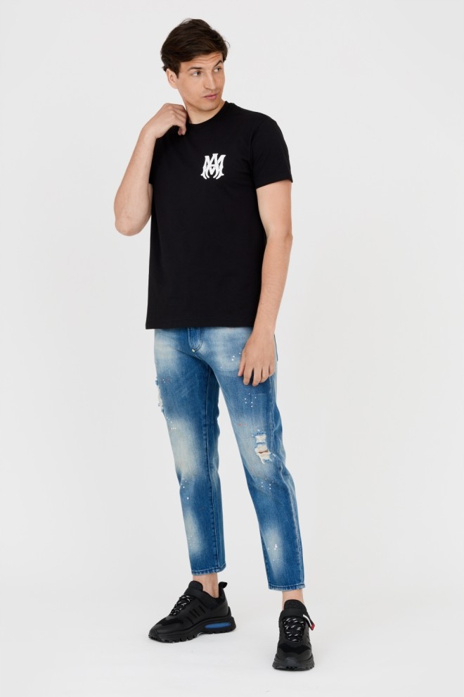 AMIRI Tricou negru pentru bărbați cu logo pe spate