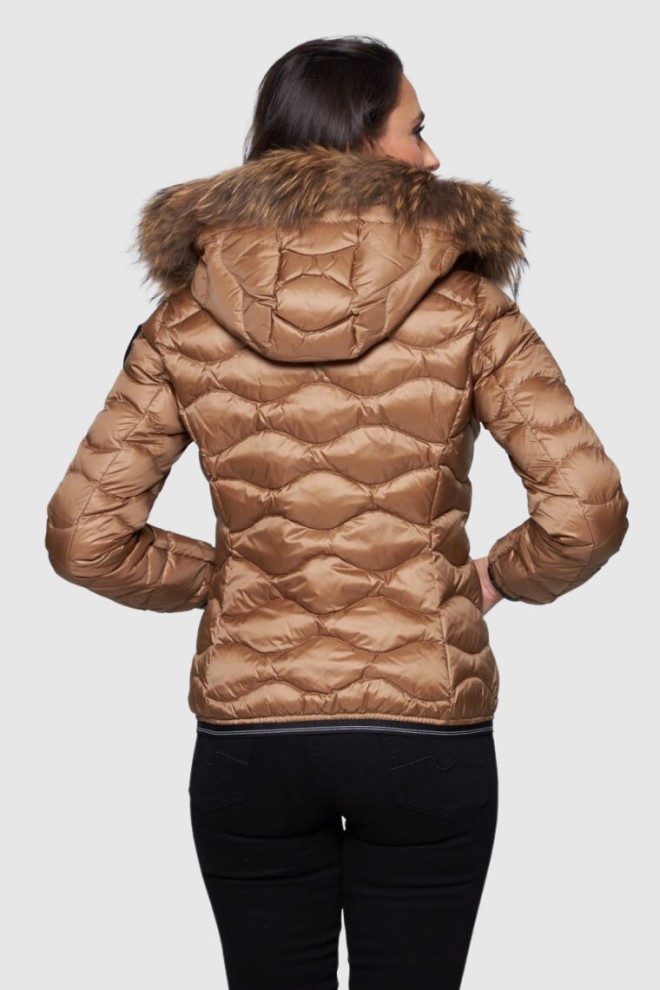 BLAUER Brown women's down jacket with hood