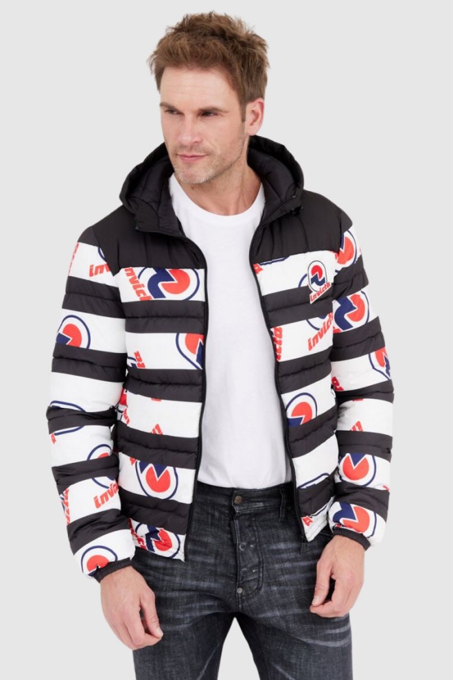 Jachetă de puf pentru bărbați INVICTA cu dungi și logo