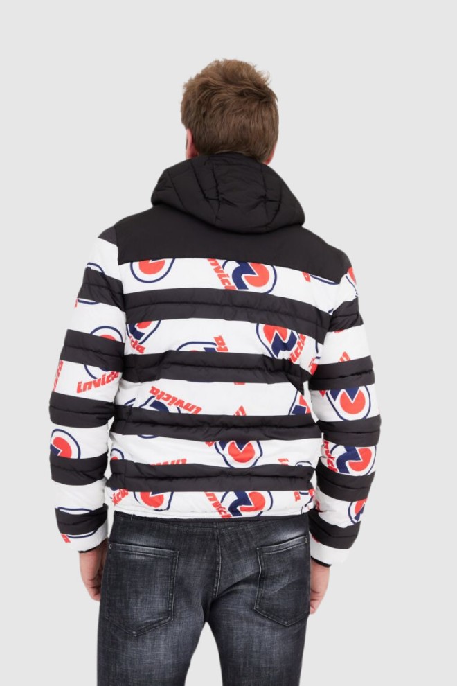Jachetă de puf pentru bărbați INVICTA cu dungi și logo