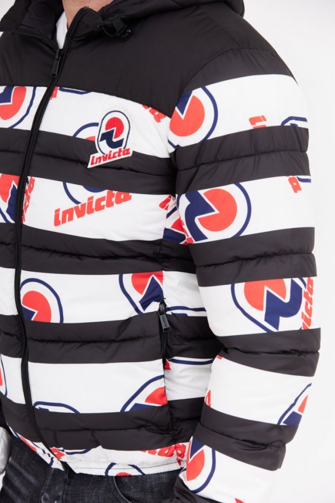 Jachetă de puf pentru bărbați INVICTA cu dungi și logo