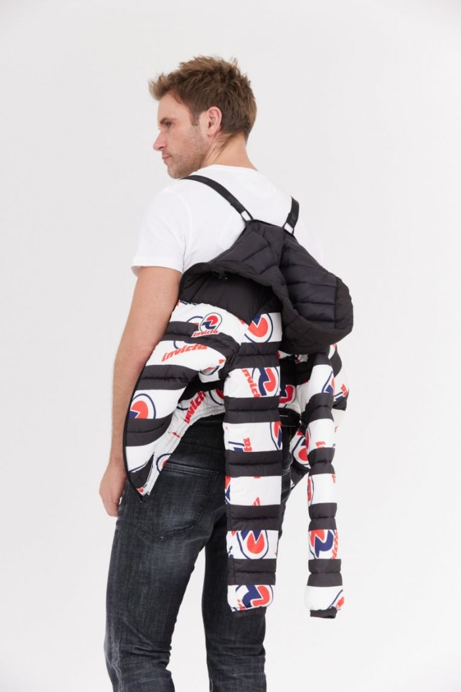 Jachetă de puf pentru bărbați INVICTA cu dungi și logo