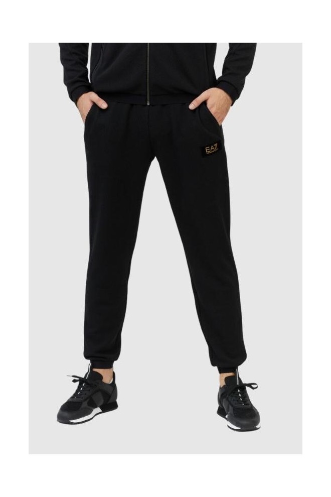 EA7 Black sweatpants with interesting texture