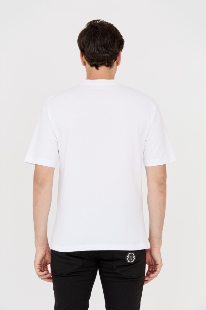 BALENCIAGA White t-shirt with black logo