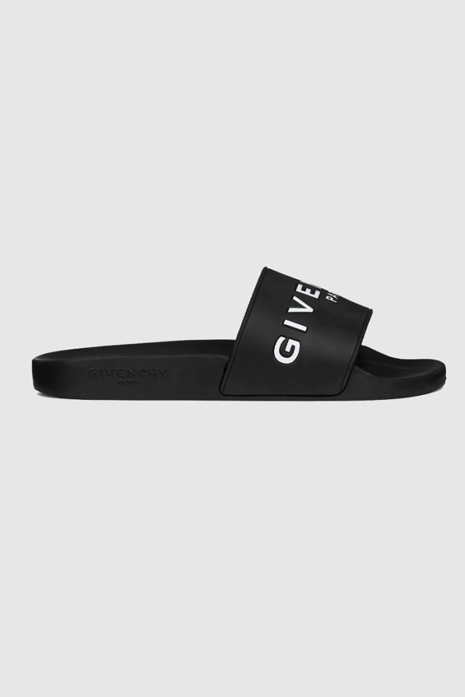 GIVENCHY Black women's flip-flops with white logo