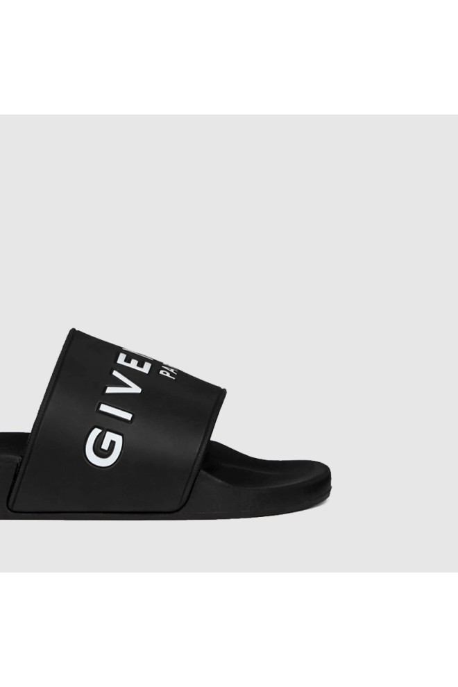 GIVENCHY Black women's flip-flops with white logo