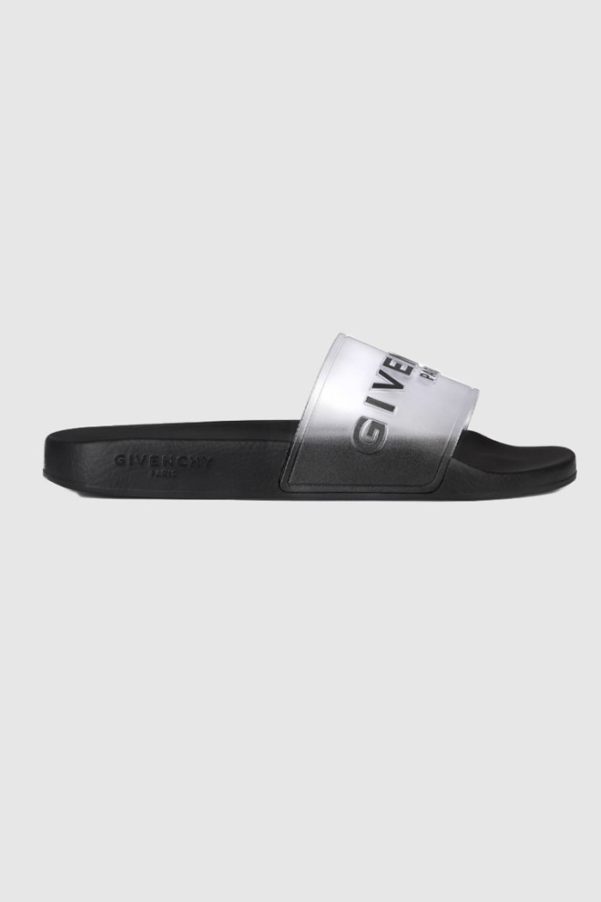 GIVENCHY Flip-flops transparenți pentru femei cu talpă neagră
