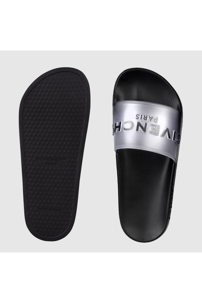 GIVENCHY Flip-flops transparenți pentru femei cu talpă neagră