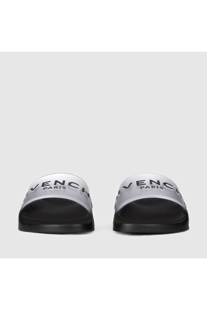 GIVENCHY Flip-flops transparenți pentru femei cu talpă neagră