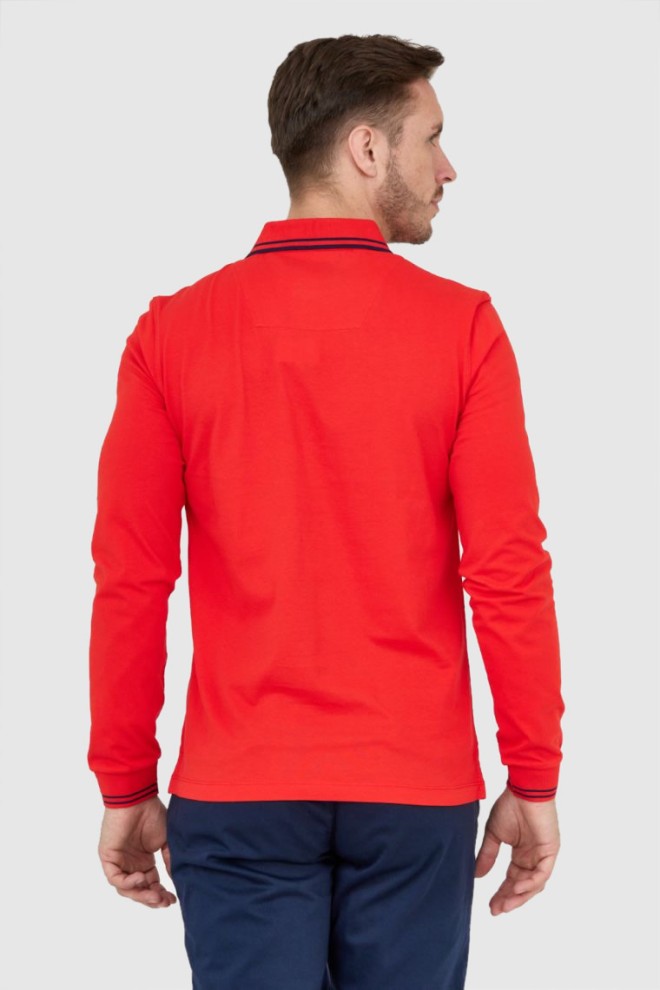 AERONAUTICA MILITARE Red long sleeve polo