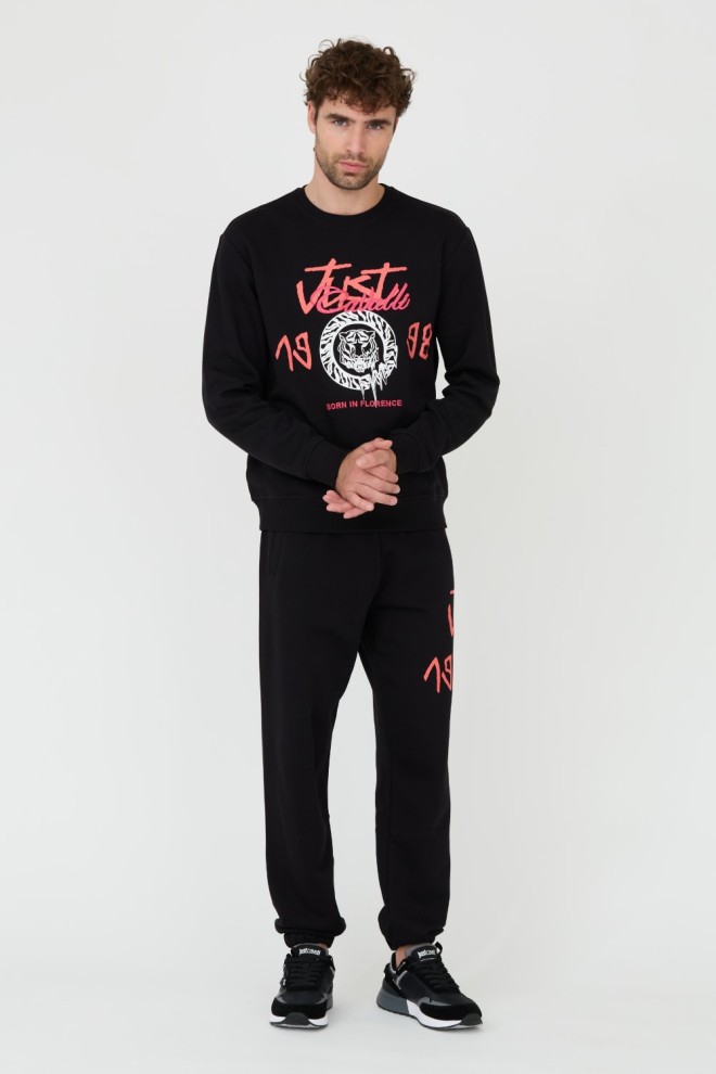 JUST CAVALLI Tricou negru pentru bărbați R 1998 Dripp