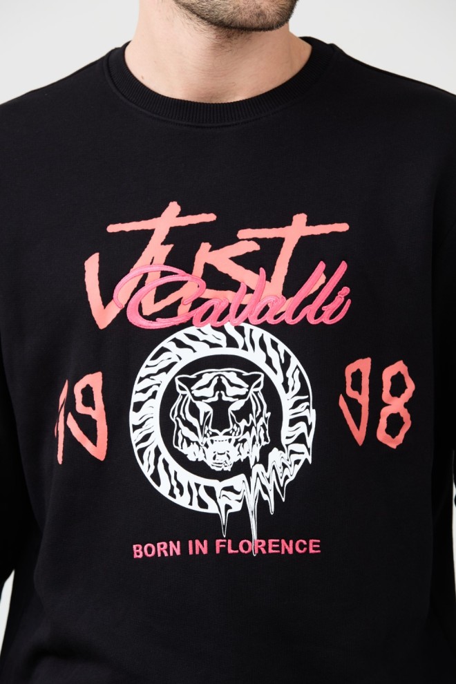 JUST CAVALLI Tricou negru pentru bărbați R 1998 Dripp