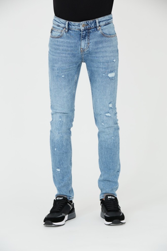 JUST CAVALLI Blue Super Slim Chain Jeans