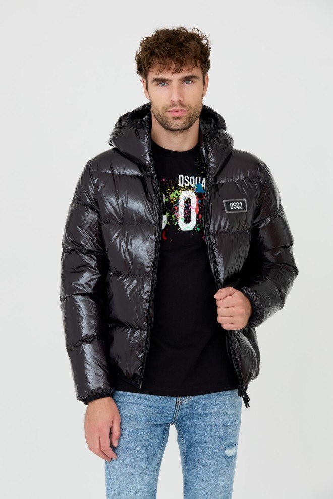 DSQUARED2 Jachetă neagră Puff Kaban pentru bărbați