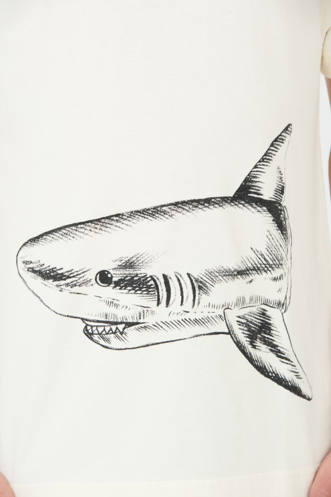 PALM ANGELS Tricoul Broken Shark bej pentru bărbați