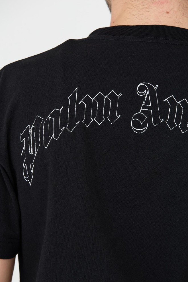 PALM ANGELS Negru bărbați Broken Shark Classic Tee