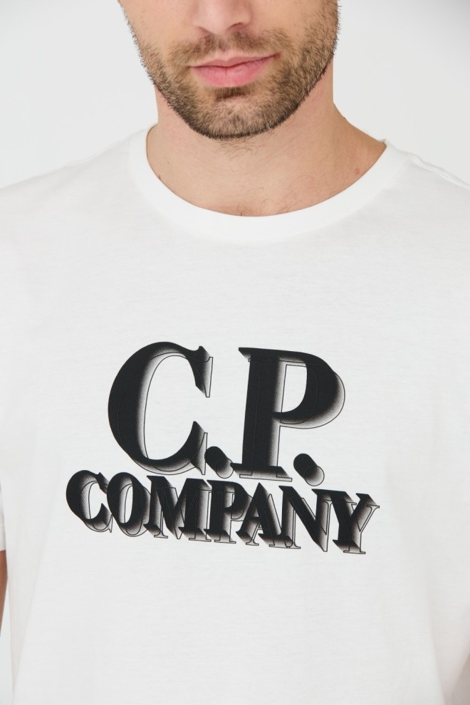 Біла футболка з коротким рукавом C.P. COMPANY