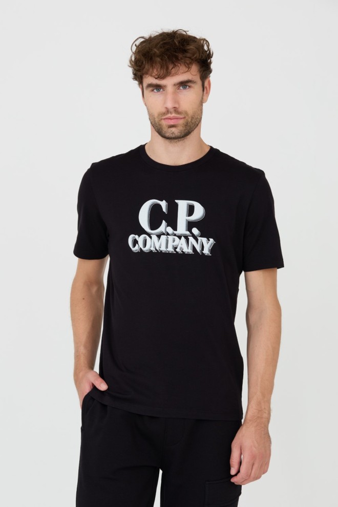 C.P. COMPANY Tricou negru cu mânecă scurtă pentru bărbați