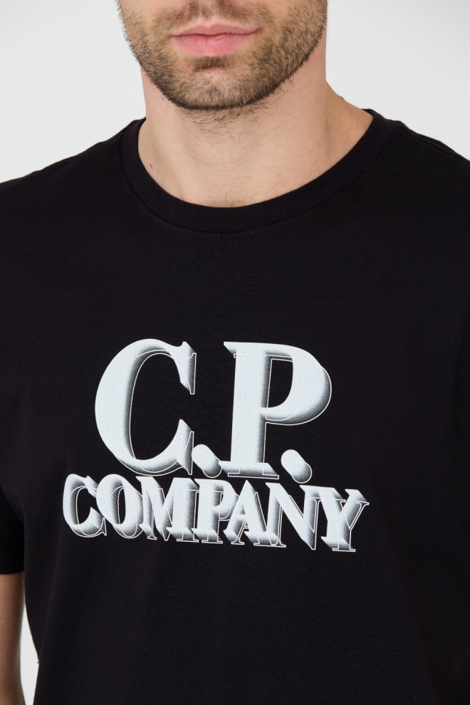 C.P. COMPANY Tricou negru cu mânecă scurtă pentru bărbați
