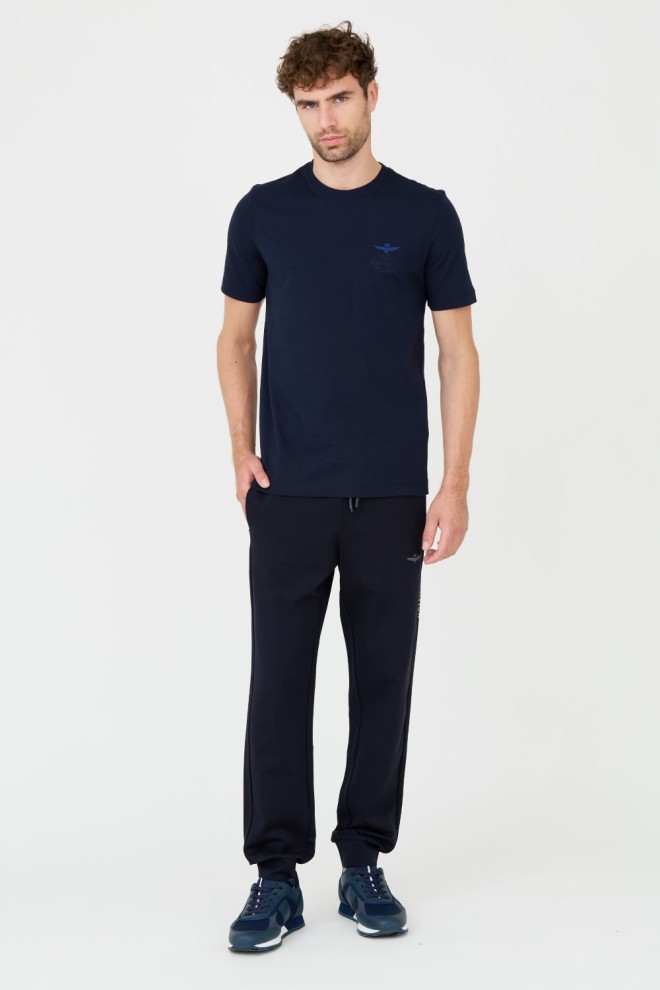 AERONAUTICA MILITARE Tricou din bumbac albastru marin pentru bărbați