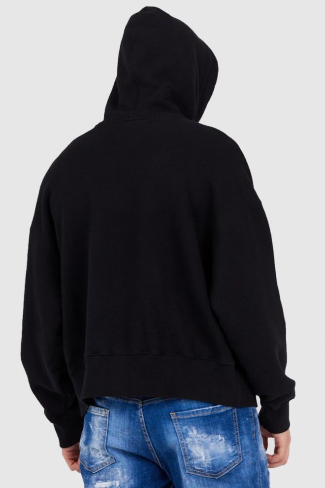 PALM ANGELS Black hooded sweatshirt Bear