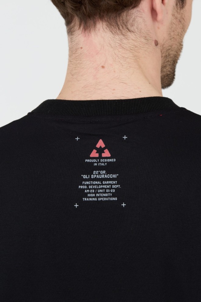 AERONAUTICA MILITARE Tricou negru pentru bărbați