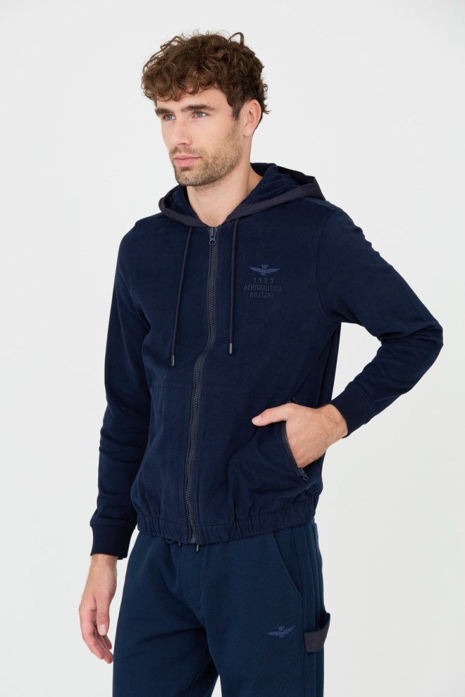 AERONAUTICA MILITARE Navy blue hooded sweatshirt