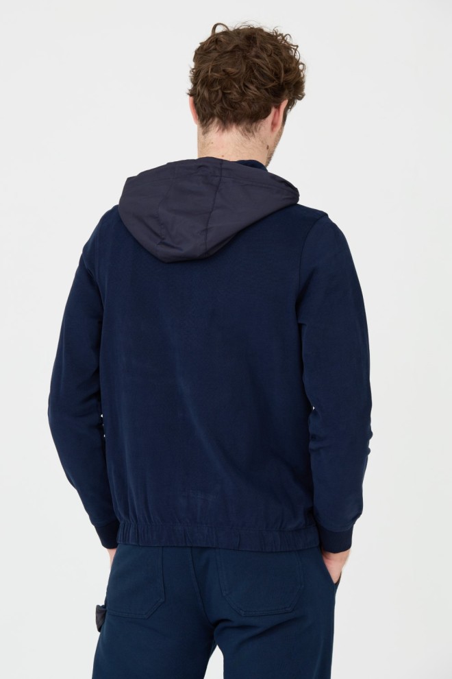 AERONAUTICA MILITARE Navy blue men's hooded sweatshirt