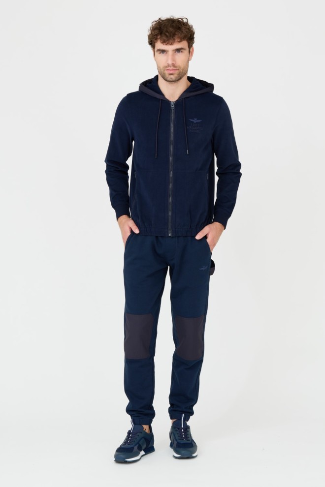 AERONAUTICA MILITARE Navy blue men's hooded sweatshirt