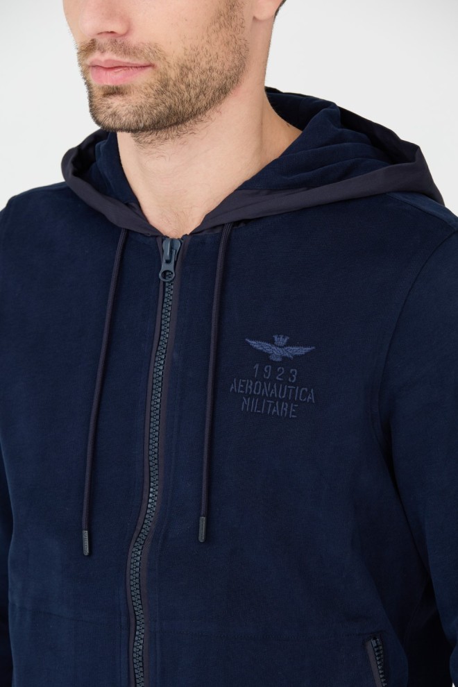 AERONAUTICA MILITARE Navy blue hooded sweatshirt