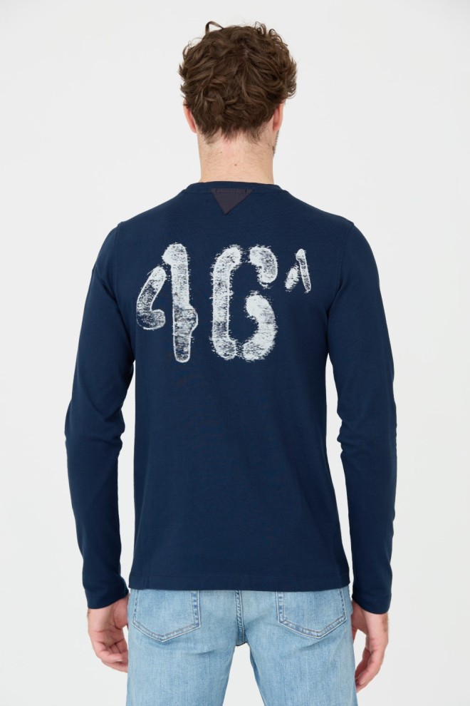 AERONAUTICA MILITARE Navy blue men's cotton longsleeve