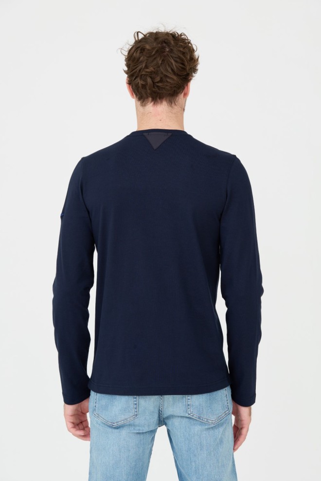 AERONAUTICA MILITARE Navy blue men's cotton longsleeve