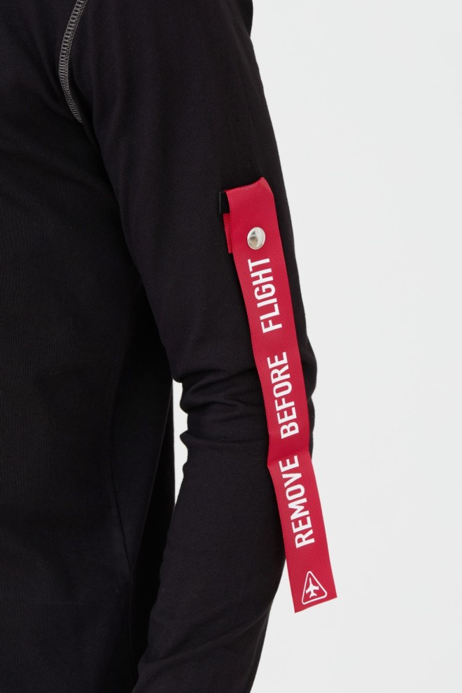 AERONAUTICA MILITARE Negru bărbați bumbac longsleeve