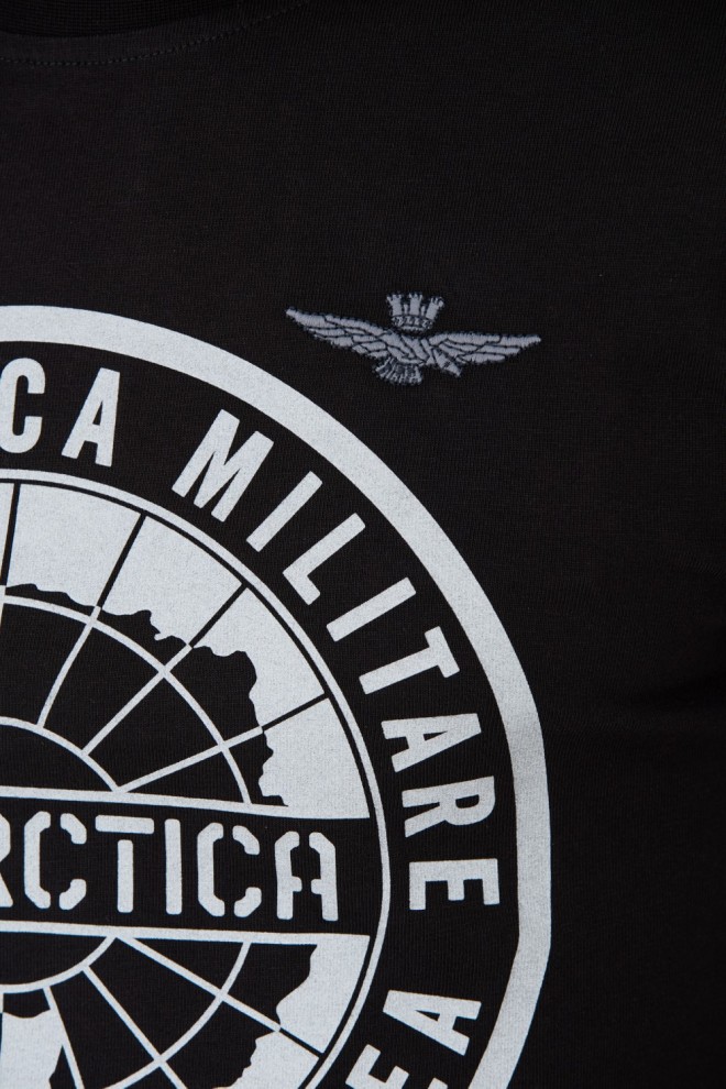 AERONAUTICA MILITARE Negru bărbați bumbac longsleeve
