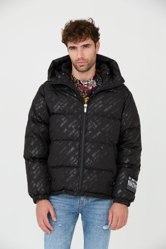 JUST CAVALLI Black R Print Logo Jacket