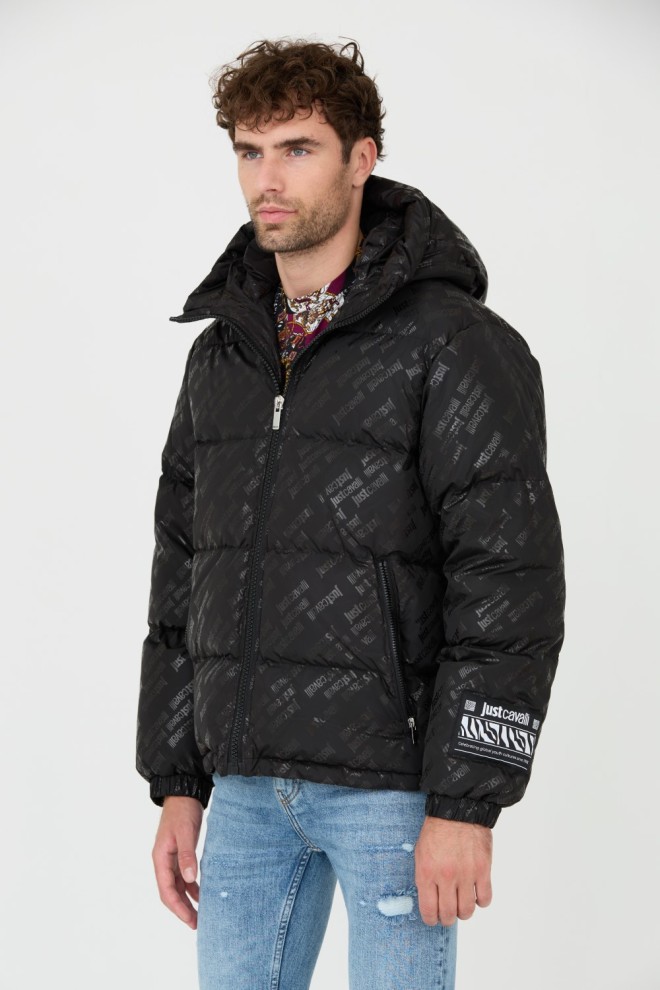 JUST CAVALLI Black R Print Logo Jacket