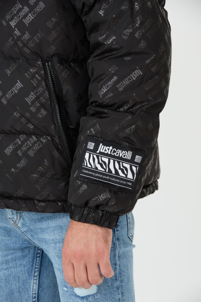 JUST CAVALLI Black R Print Logo Jacket