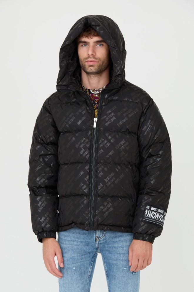 JUST CAVALLI Black R Print Logo Jacket