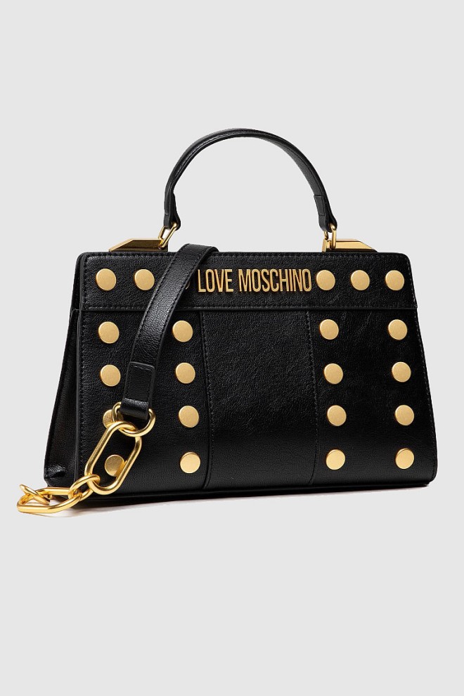 LOVE MOSCHINO Маленька чорна сумочка із золотими заклепками