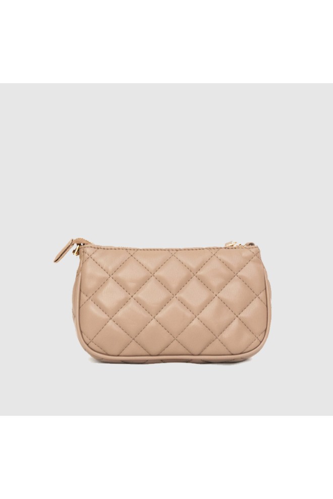 VALENTINO Double ocarina crossbody handbag in taupe color