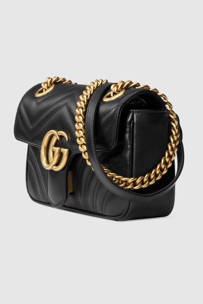 GUCCI Geantă de mână Marmont din piele neagră