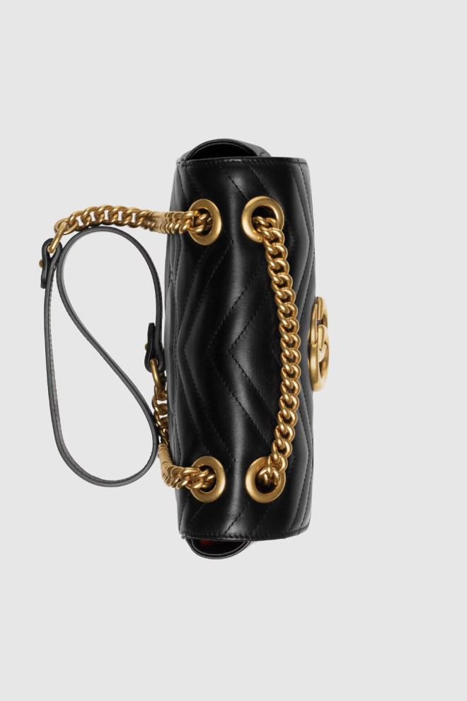 GUCCI Geantă de mână Marmont din piele neagră