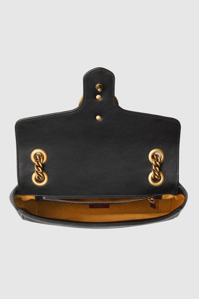 GUCCI Geantă de mână Marmont din piele neagră