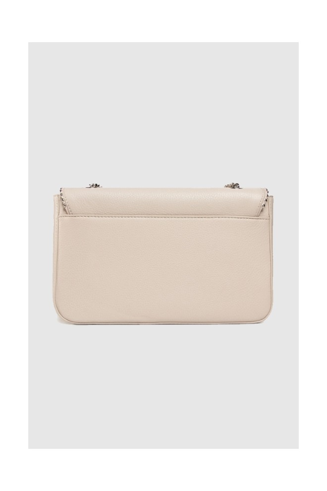 LOVE MOSCHINO Beige postbag with silver heart