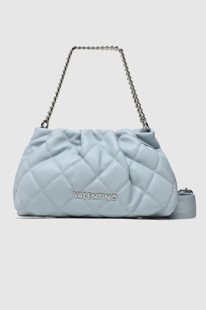 VALENTINO încrețit matlasat albastru ocarina reciclare pochette geantă de mână