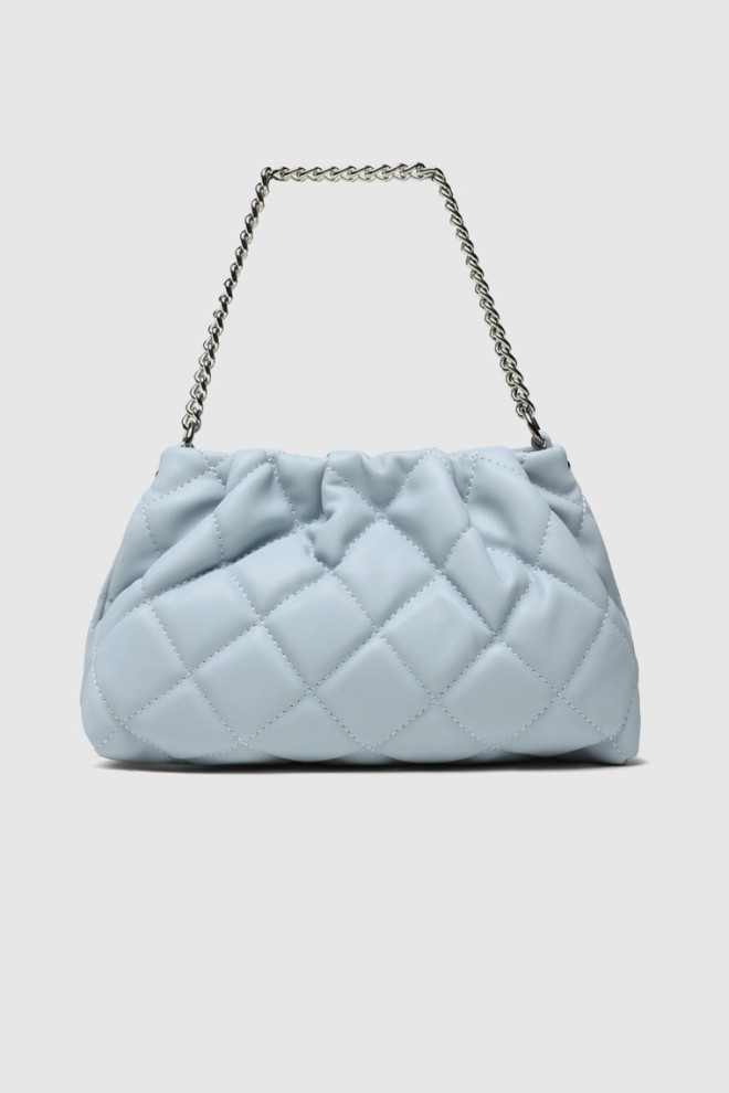 VALENTINO încrețit matlasat albastru ocarina reciclare pochette geantă de mână