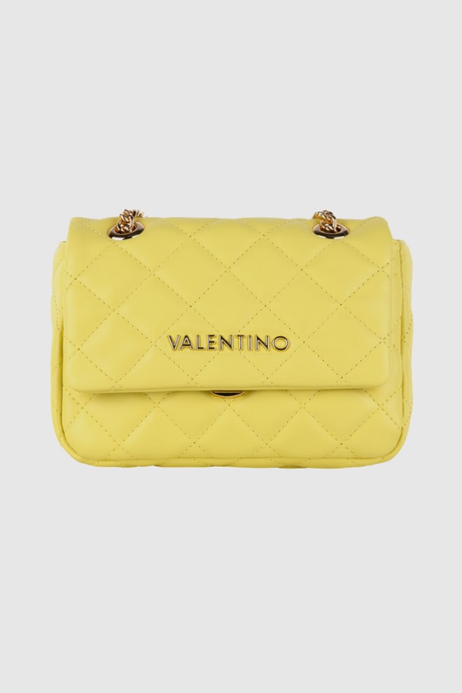 VALENTINO Quilted small yellow ocarina satchel bag