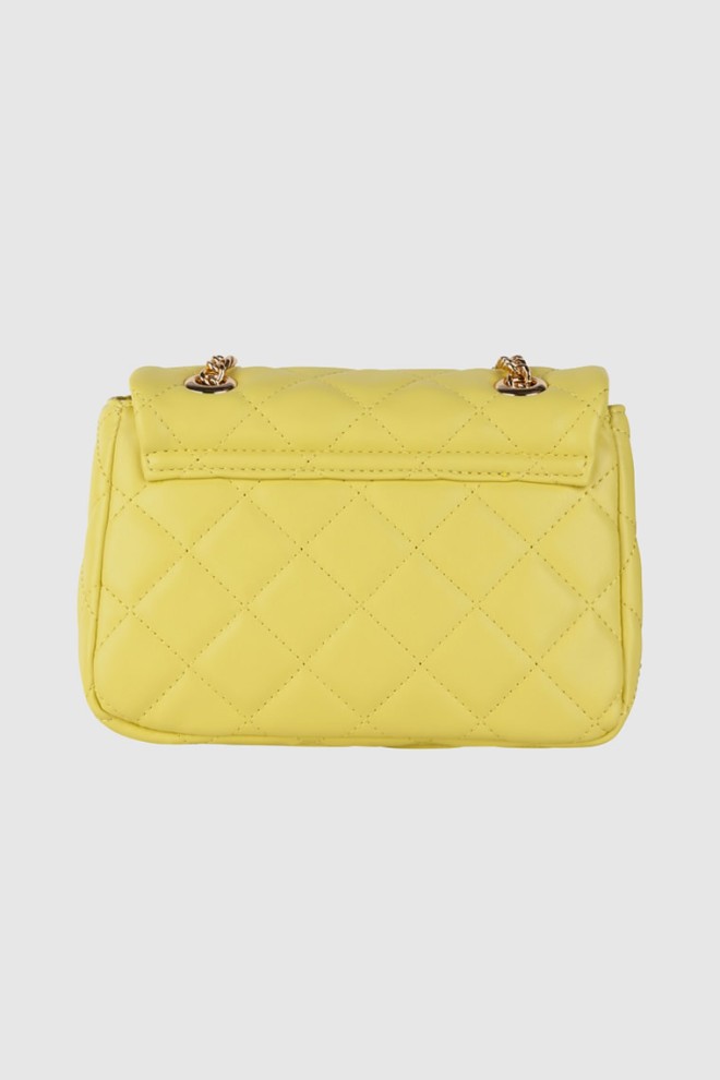 VALENTINO Quilted small yellow ocarina satchel bag