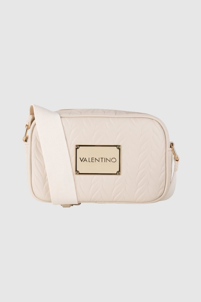 VALENTINO Embossed cream handbag with clip-on sachet sunny re haversack